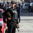 Egyptian security forces patrol the Red Sea resort of Hurghada after tourists were stabbed by Islamic State sympathisers in 2016