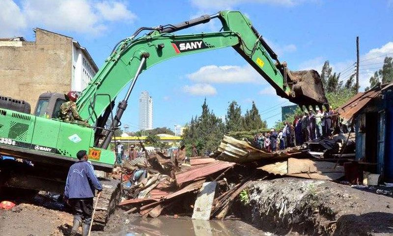 Past demolitions along Nairobi River