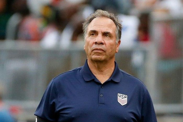 Bruce Arena, head coach of the United States watches the action in the second half during an international friendly between USA and Ghana at Pratt & Whitney Stadium on July 1, 2017