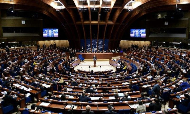 The move by the PACE, seen being addressed by French President Francois Hollande, marks an unprecedented step back for Turkey, which becomes the first of the group's 47 member states to be reinstated on monitoring due to worries over its governance