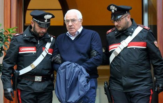 Mafia boss Settimino Mineo was held by police in Palermo after his arrest
