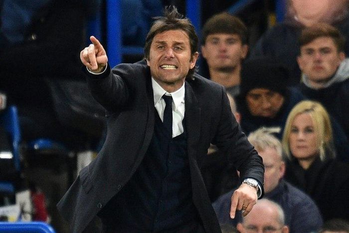 Chelsea's Antonio Conte shouts instructions during the Premier League match against Southampton at Stamford Bridge in London, on April 25, 2017