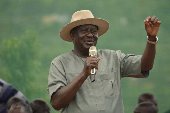 ODM leader Raila Odinga during addressing the public