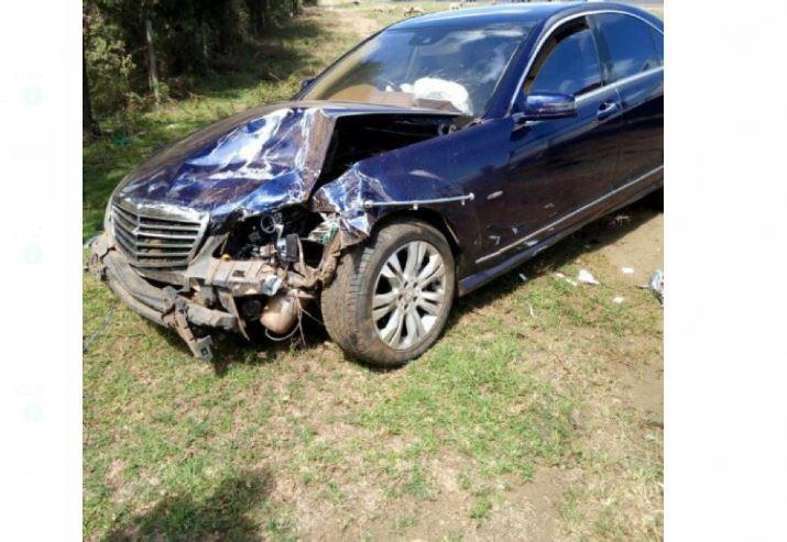 Wreckage of the vehicle involved in the accident in Nakuru