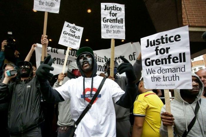 Survivors of the deadly tower block fire in London packed a tense meeting with the local authority