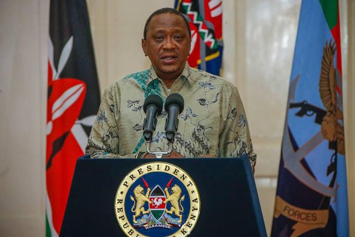 File image of President Kenyatta during the unveiling of his second term cabinet on 26 January 2018