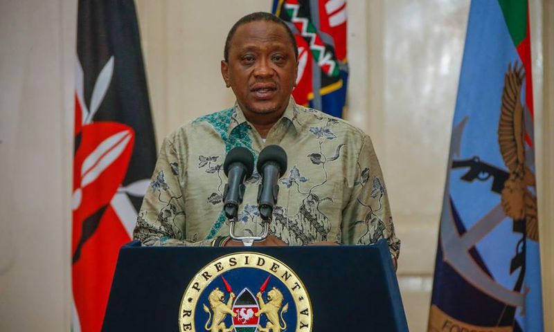 File image of President Kenyatta during the unveiling of his second term cabinet on 26 January 2018