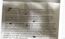 Racist tells black neighbors the sight of their child would be bad for her health