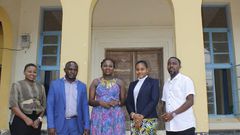 Mercy Masika with other guest at Jokate Mwengelo office in Kisarawe. Mercy Masika’s kind act in Tanzania impresses Jokate Mwengelo (Video)