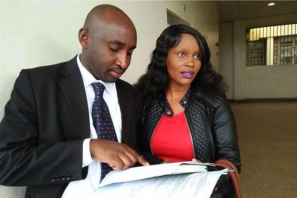 Daisy Cherogony and her lawyer Alex Bismana