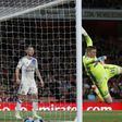 Sunderland's goalkeeper Jordan Pickford makes a save during the English Premier May 16, 2017