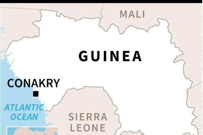 Map of Guinea locating Conakry, where a rubbish dump collapsed