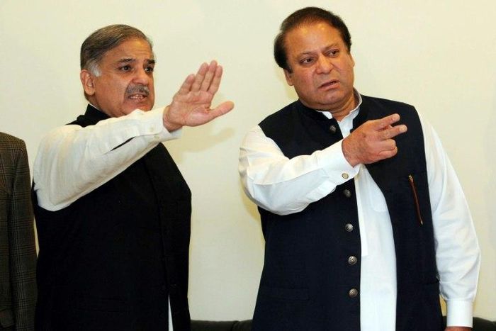 The ruling party has named Nawaz Sharif's (R) younger brother Shahbaz (L) as his successor, but he holds only a provincial seat, so must first enter parliament by contesting the seat left vacant by his elder sibling