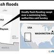 Map of the US state of Arizona locating a deadly flash flooding