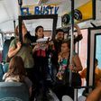 A group of young Venezuelan reporters board buses to present the news, as part of a project to keep people informed in the face of what the opposition and the national journalists' union describe as censorship by the government of Nicolas Maduro