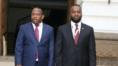 Mombasa Governor Ali Hassan Joho with his Nairobi counterpart Mike Sonko