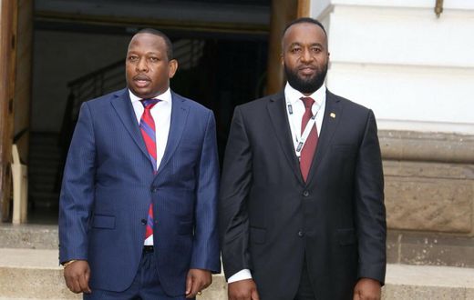 Mombasa Governor Ali Hassan Joho with his Nairobi counterpart Mike Sonko