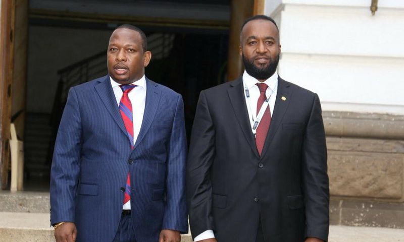 Mombasa Governor Ali Hassan Joho with his Nairobi counterpart Mike Sonko