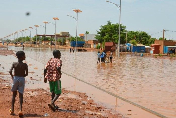 The flooding in Niger's capital Niamey caused houses to collapse, killing 14 people, most of them children