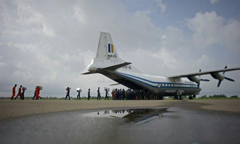 A Myanmar military plane -- similar to the model shown -- carrying 122 people went missing between the southern city of Myeik and Yangon