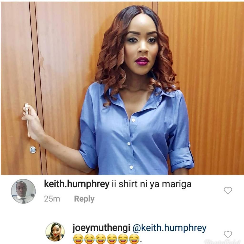 Joey Muthengi's reaction after being spotted "wearing Mariga's shirt" raises eyebrows