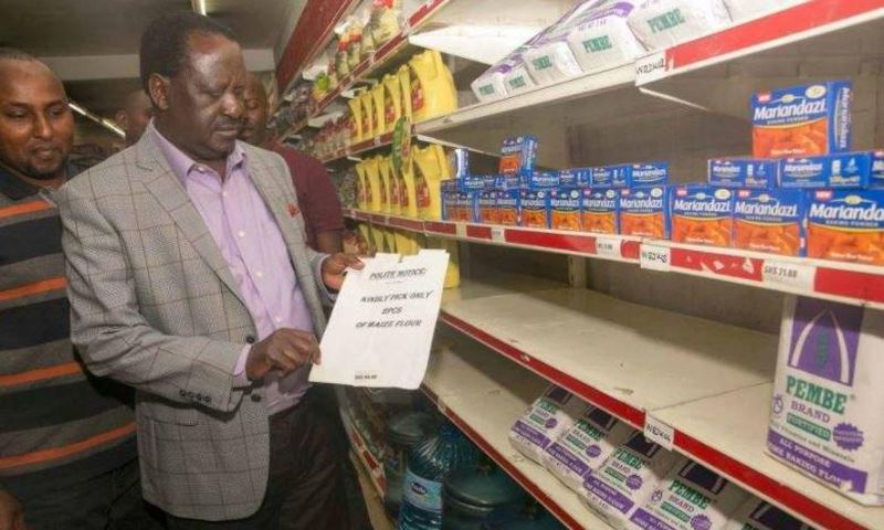 NASA presidential candidate Raila Odinga during an impromptu visit to Uchumi supermarket on Sunday, June 18, 2017.