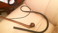 A whip and a wooden club