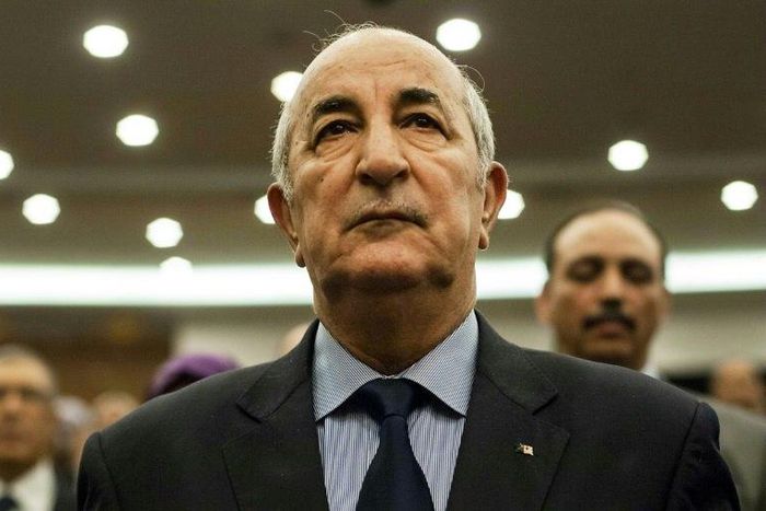 Abdelmadjid Tebboune attends a meeting of Algeria's ruling National Liberation Front (FLN) on February 2, 2016