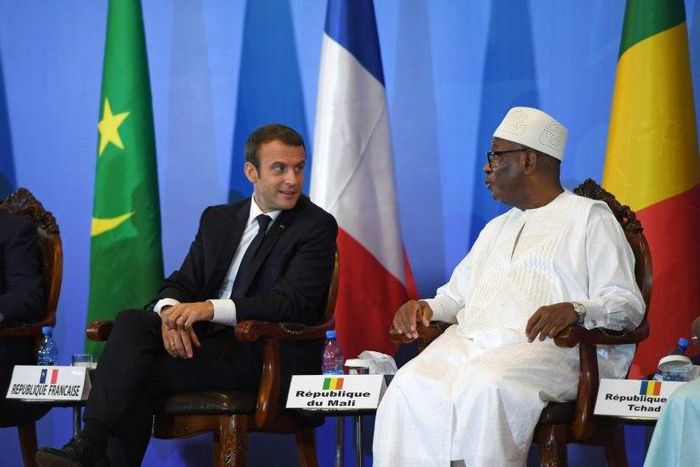 French President Emmanuel Macron joined his Malian counterpart Ibrahim Boubacar Keita at the Bamako summit with the heads of four other west African states