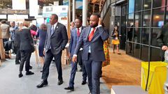 President Uhuru Kenyatta with Mombasa Governor Hassan Joho in Paris