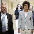 Andrea Constand walks to the courtroom during Bill Cosby's sexual assault trial at the Montgomery County Courthouse on June 6, 2017 in Norristown, Pennsylvania