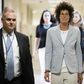Andrea Constand walks to the courtroom during Bill Cosby's sexual assault trial at the Montgomery County Courthouse on June 6, 2017 in Norristown, Pennsylvania