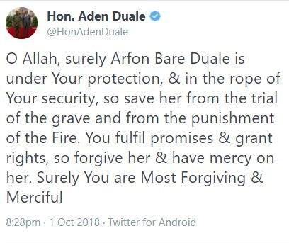 Aden Duale loses sister