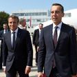 French President Emmanuel Macron (left) and Austrian Chancellor Christian Kern held talks in Salzburg