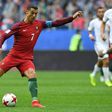 Portugal's forward Cristiano Ronaldo kicks the ball during the 2017 Confederations Cup group A football match against New Zealand June 24, 2017