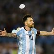 Argentina's Lionel Messi celebrates a goal against Chile in a World Cup qualifier in Buenos Aires on March 23, 2017
