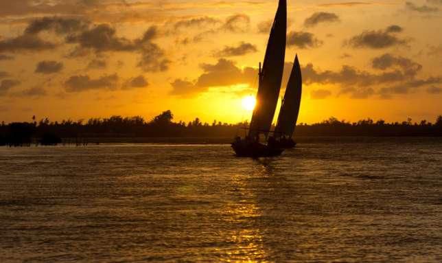 A dhow seen at dusk at Lamu Archipelago (theculturetrip.)
