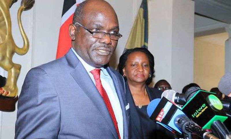 File image of former IEBC Chairman Wafula Chebukati taking the oath of office