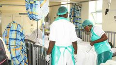 Medics attending to patients in a Kenyan hospital