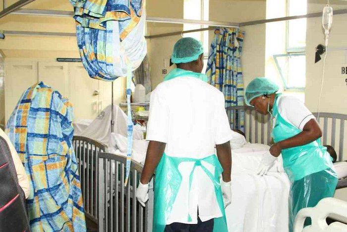 Medics attending to patients in a Kenyan hospital