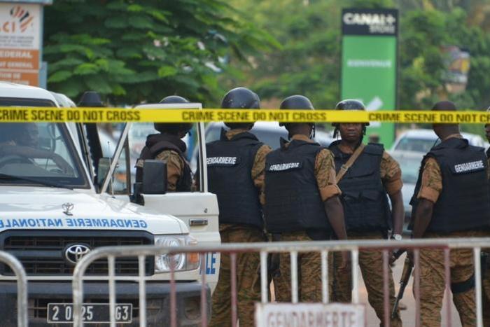 The Burkinabe minsitry released a statement saying that 10 police officers, similar to the ones pictured August 2017, "have lost their lives", and three more are wounded
