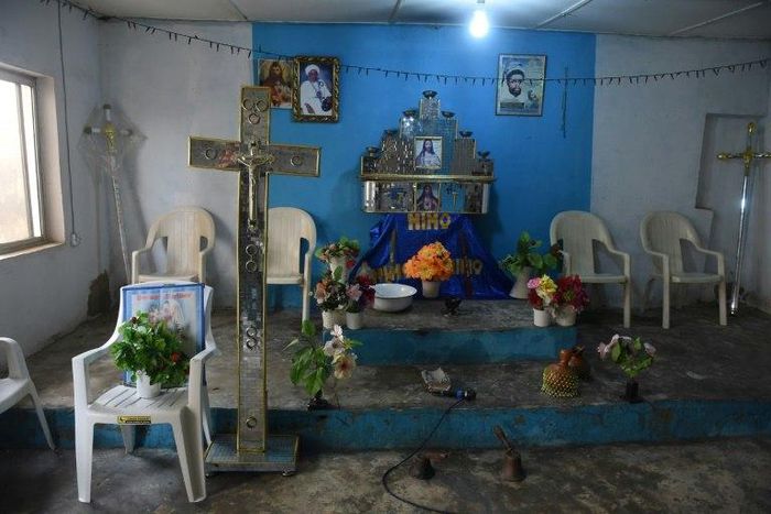 The pulpit is abandoned after shadowy gang dubbed the Badoo killed four worshippers in the Crystal Church of God at Owode Onirin in Lagos, on July 7, 2017