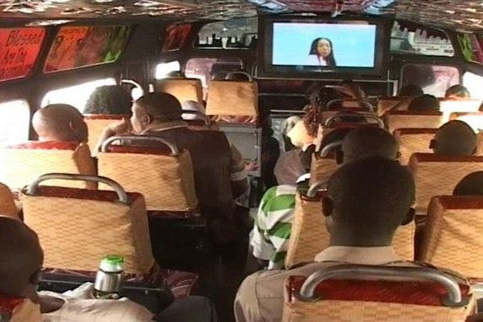 Passengers inside a matatu