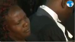Sharon Otieno's mother broke into tears during Migori Governor Okoth Obado's case on Monday where he pleaded not guilty