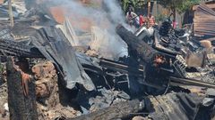 Aftermath of a burnt house