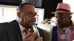 Matatu Owners official Simon Kimutai (L) with Nairobi Governor Mike Sonko