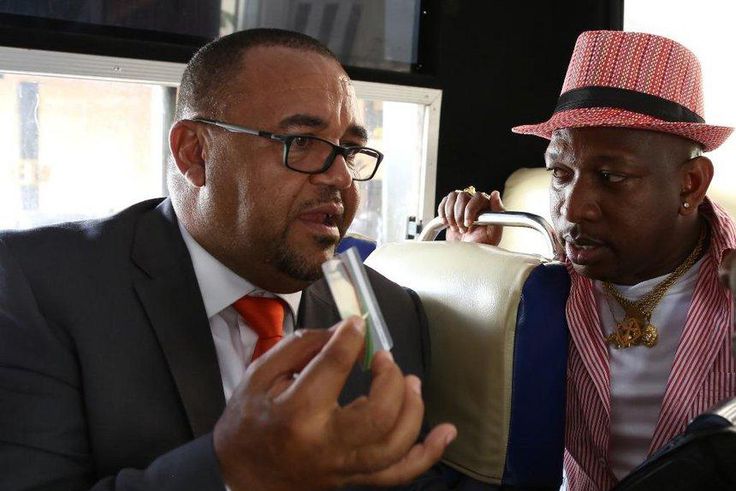 Matatu Owners official Simon Kimutai (L) with Nairobi Governor Mike Sonko