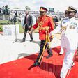 President Uhuru Kenyatta in the red military tunic