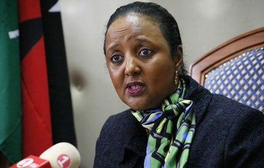 Education Cabinet Secretary Amb. Amina Mohamed addressing the media