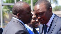 Jubilee Senator Mithika Linturi and President Uhuru Kenyatta. Linturi was summoned by the DCI over allegations by his wife for threatening to kill her